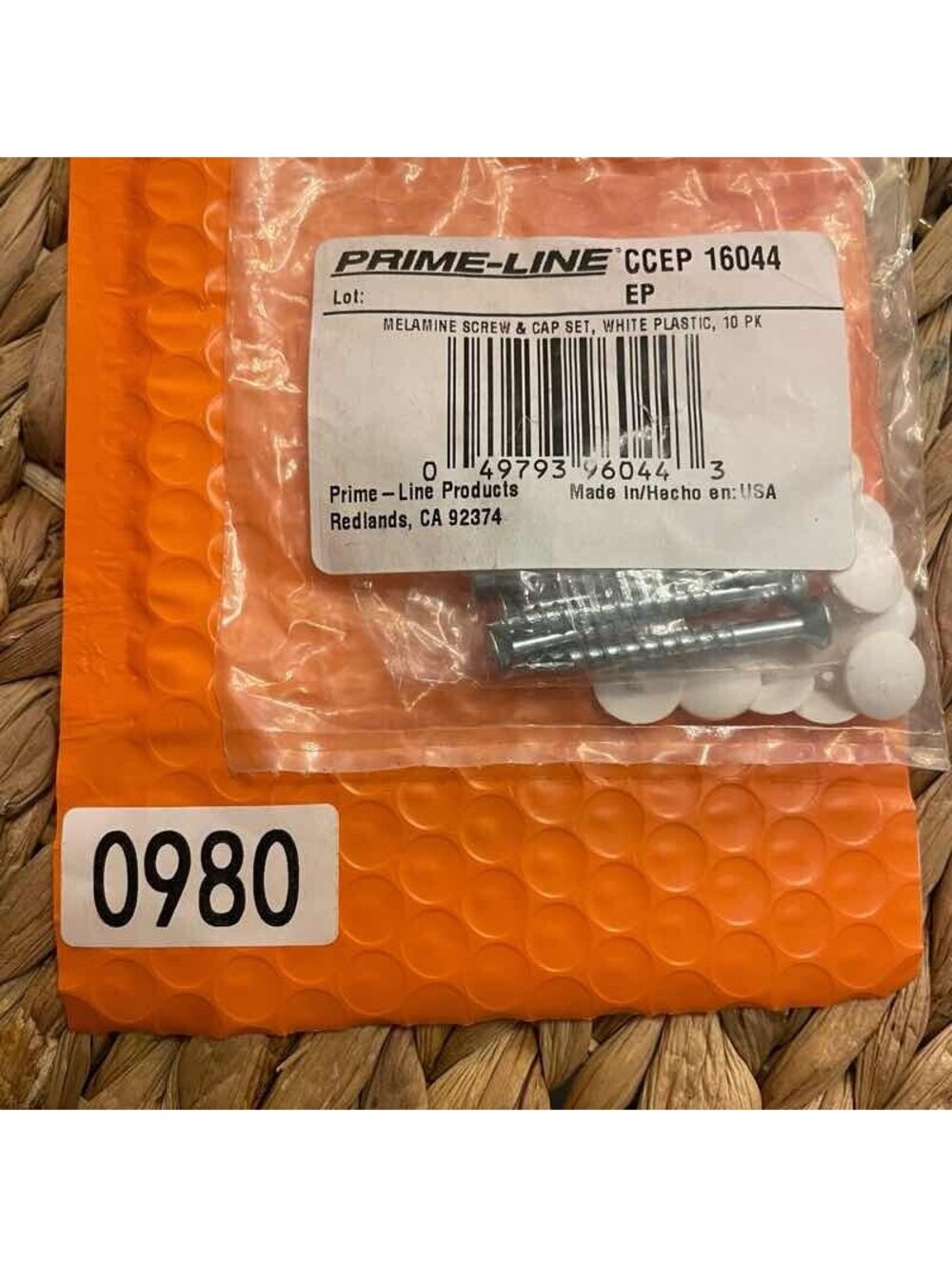 ✅Melamine Screw & Cap Set White Plastic 1-3/4 Inch Fasteners 10 Pack#️⃣0980